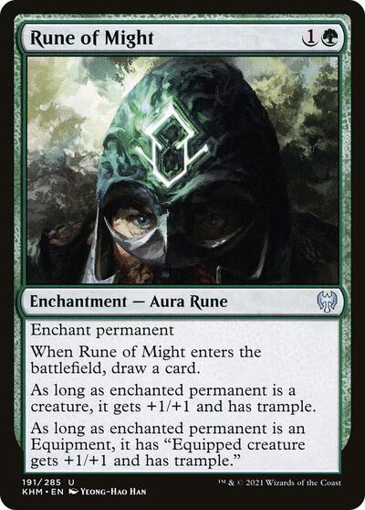 2021 Magic: The Gathering: Kaldheim (KHM) - Rune of Might (#191, Uncommon) (, Lightly Played)
