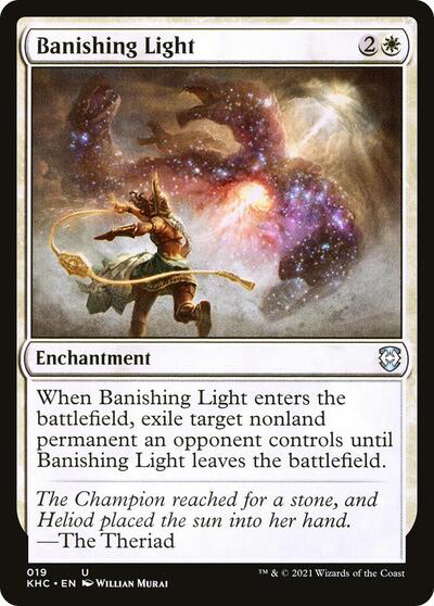 2021 Magic: The Gathering: Commander: Kaldheim (KHC) - Banishing Light (#19, Uncommon) (, Lightly Played)