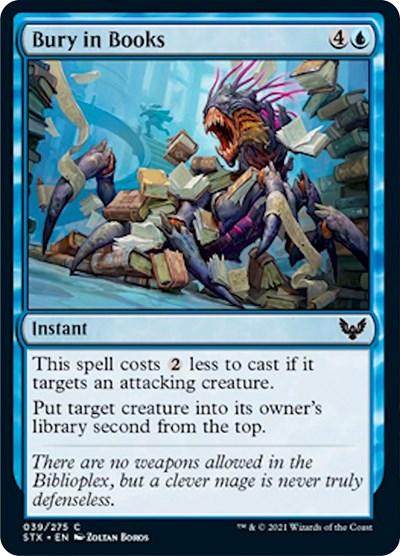2021 Magic: The Gathering: Strixhaven: School of Mages (STX) - Bury in Books (#39, Common) (, Near Mint)