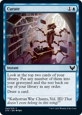 2021 Magic: The Gathering: Strixhaven: School of Mages (STX) - Curate (#40, Common) (, Moderately Played)