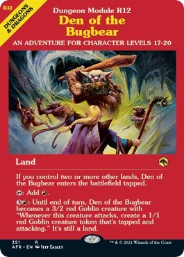 2021 Magic: The Gathering: Adventures in the Forgotten Realms (AFR) - Den of the Bugbear Dungeon Module (#351, Rare) (, Lightly Played)