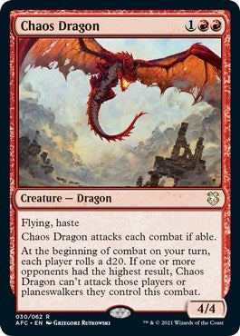2021 Magic: The Gathering: Commander: Adventures in the Forgotten Realms (AFC) - Chaos Dragon (#30, Rare) (, Near Mint)