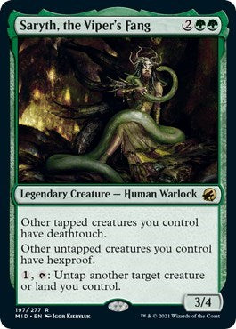 2021 Magic: The Gathering: Innistrad: Midnight Hunt (MID) - Saryth, the Viper's Fang (#197, Rare) (, Near Mint)