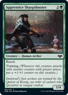 2021 Magic: The Gathering: Innistrad: Crimson Vow (VOW) - Apprentice Sharpshooter (#185, Common) (, Lightly Played)