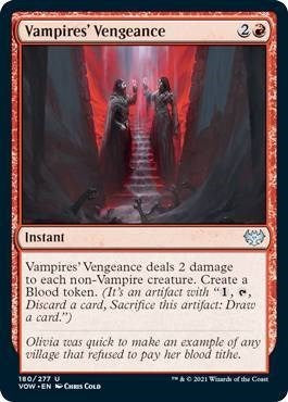 2021 Magic: The Gathering: Innistrad: Crimson Vow (VOW) - Vampires' Vengeance (#180, Uncommon) (, Near Mint)