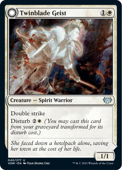 2021 Magic: The Gathering: Innistrad: Crimson Vow (VOW) - Twinblade Geist (#40, Uncommon) (, Near Mint)