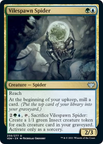 2021 Magic: The Gathering: Innistrad: Crimson Vow (VOW) - Vilespawn Spider (#250, Uncommon) (, Lightly Played)