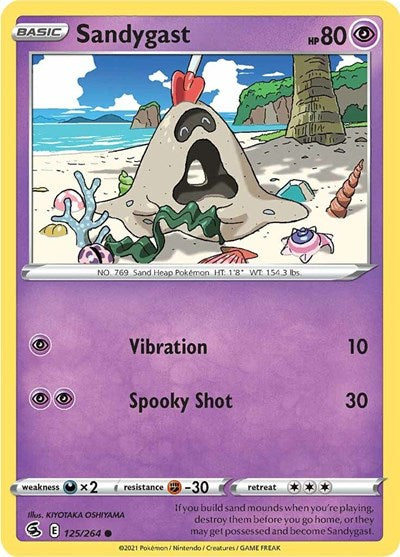 2021 Pokemon: SWSH08: Fusion Strike (SWSH08) - Sandygast (#125/264, Common) (, Near Mint)