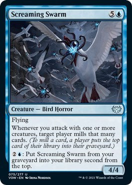 2021 Magic: The Gathering: Innistrad: Crimson Vow (VOW) - Screaming Swarm (#75, Uncommon) (, Moderately Played)