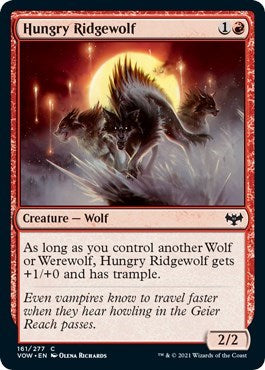 2021 Magic: The Gathering: Innistrad: Crimson Vow (VOW) - Hungry Ridgewolf (#161, Common) (, Lightly Played)