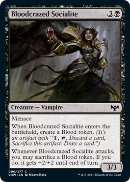 2021 Magic: The Gathering: Innistrad: Crimson Vow (VOW) - Bloodcrazed Socialite (#96, Common) (, Moderately Played)