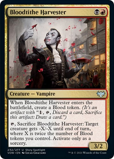 2021 Magic: The Gathering: Innistrad: Crimson Vow (VOW) - Bloodtithe Harvester (#232, Uncommon) (, Moderately Played)