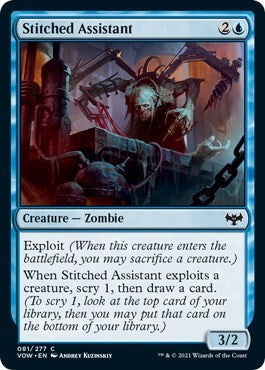 2021 Magic: The Gathering: Innistrad: Crimson Vow (VOW) - Stitched Assistant (#81, Common) (, Lightly Played)