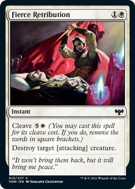2021 Magic: The Gathering: Innistrad: Crimson Vow (VOW) - Fierce Retribution (#13, Common) (, Moderately Played)