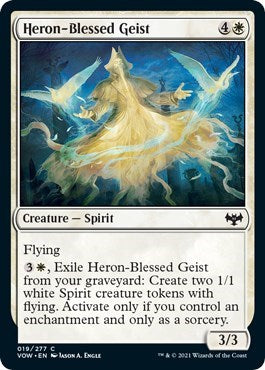 2021 Magic: The Gathering: Innistrad: Crimson Vow (VOW) - Heron Blessed Geist (#19, Common) (, Lightly Played)