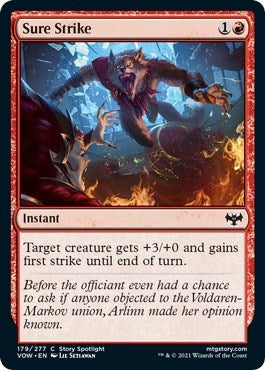 2021 Magic: The Gathering: Innistrad: Crimson Vow (VOW) - Sure Strike (#179, Common) (, Lightly Played)