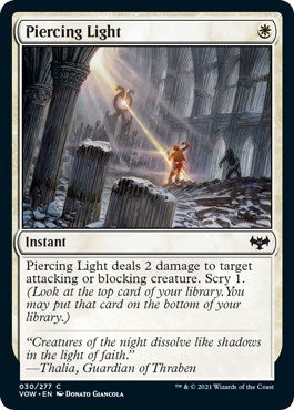 2021 Magic: The Gathering: Innistrad: Crimson Vow (VOW) - Piercing Light (#30, Common) (, Lightly Played)