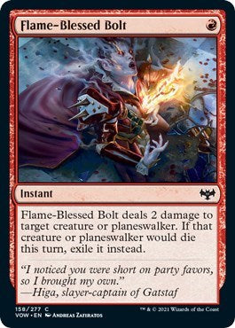 2021 Magic: The Gathering: Innistrad: Crimson Vow (VOW) - Flame-Blessed Bolt (#158, Common) (, Near Mint)