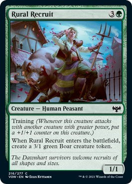 2021 Magic: The Gathering: Innistrad: Crimson Vow (VOW) - Rural Recruit (#216, Common) (, Near Mint)