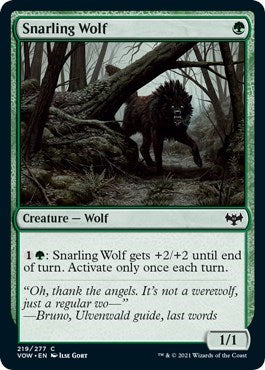 2021 Magic: The Gathering: Innistrad: Crimson Vow (VOW) - Snarling Wolf (#219, Common) (, Lightly Played)