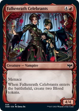 2021 Magic: The Gathering: Innistrad: Crimson Vow (VOW) - Falkenrath Celebrants (Showcase) (#306, Common) (, Near Mint)