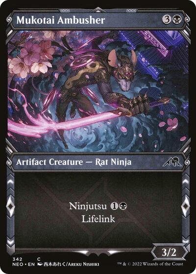 2022 Magic: The Gathering: Kamigawa: Neon Dynasty (NEO) - Mukotai Ambusher (Showcase) (#342, Common) (, Near Mint)
