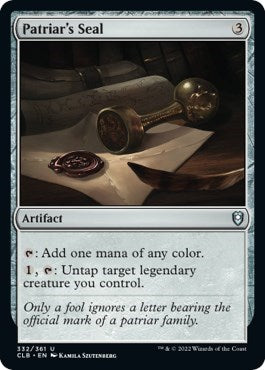 2022 Magic: The Gathering: Commander Legends: Battle for Baldur's Gate (CLB) - Patriar's Seal (#332, Uncommon) (, Near Mint)