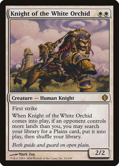 2008 Magic: The Gathering: Shards of Alara (ALA) - Knight of the White Orchid (#16, Rare) (, Near Mint)
