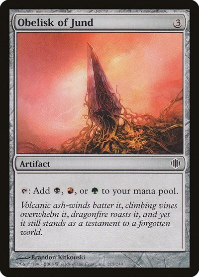 2008 Magic: The Gathering: Shards of Alara (ALA) - Obelisk of Jund (#215, Common) (, Lightly Played)