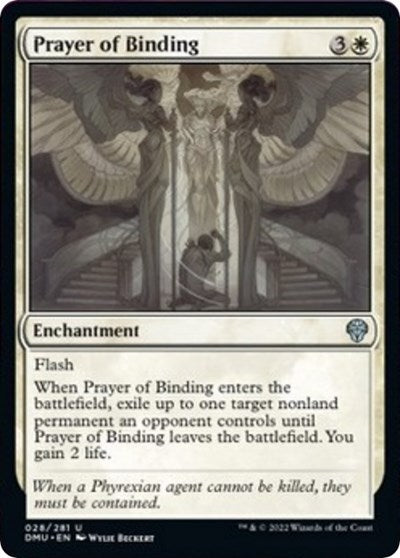 2022 Magic: The Gathering: Dominaria United (DMU) - Prayer of Binding (#28, Uncommon) (, Moderately Played)