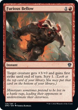 2022 Magic: The Gathering: Dominaria United (DMU) - Furious Bellow (#126, Common) (, Moderately Played)
