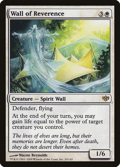 2009 Magic: The Gathering: Conflux (CON) - Wall of Reverence (#20, Rare) (, Near Mint)