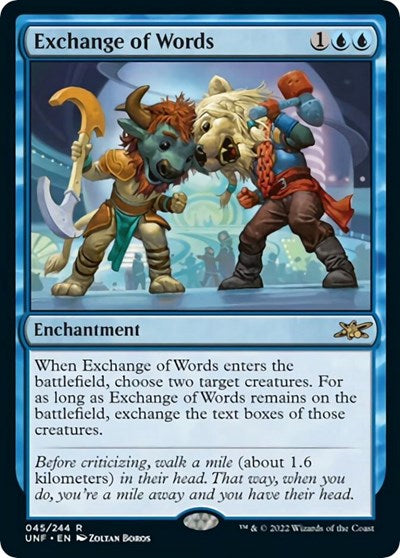 2022 Magic: The Gathering: Unfinity (UNF) - Exchange of Words (#45, Rare) (, Moderately Played)