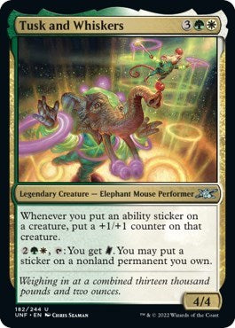 2022 Magic: The Gathering: Unfinity (UNF) - Tusk and Whiskers (#182, Uncommon) (, Moderately Played)