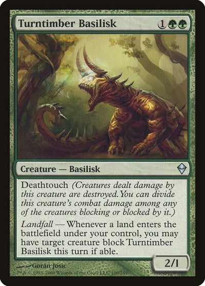 2009 Magic: The Gathering: Zendikar (ZEN) - Turntimber Basilisk (#190, Uncommon) (, Moderately Played)