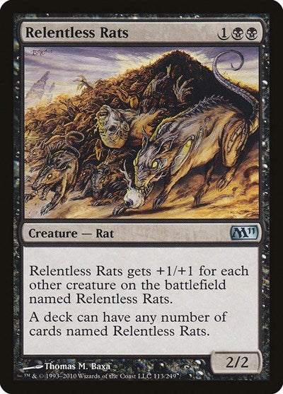 2010 Magic: The Gathering: Magic 2011 (M11) (M11) - Relentless Rats (#113, Uncommon) (, Lightly Played)