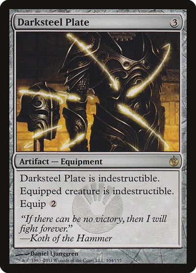 2011 Magic: The Gathering: Mirrodin Besieged (MBS) - Darksteel Plate (#104, Rare) (, Lightly Played)