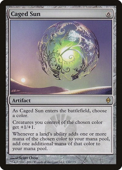2011 Magic: The Gathering: New Phyrexia (NPH) - Caged Sun (#132, Rare) (, Lightly Played)