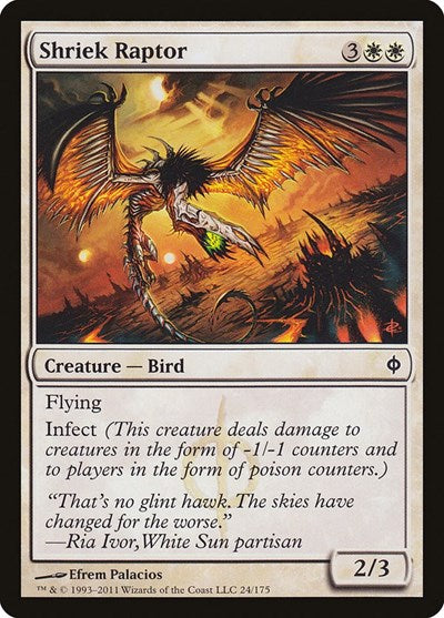 2011 Magic: The Gathering: New Phyrexia (NPH) - Shriek Raptor (#24, Common) (, Lightly Played)