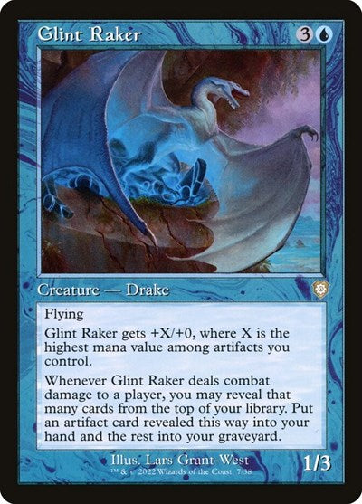 2022 Magic: The Gathering: Commander: The Brothers' War (BRC) - Glint Raker (Retro Frame) (#7, Rare) (, Near Mint)