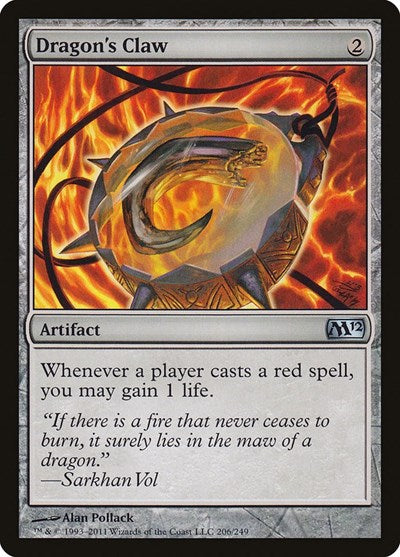 2011 Magic: The Gathering: Magic 2012 (M12) (M12) - Dragons Claw (#206, Uncommon) (, Near Mint)