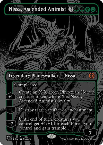 2023 Magic: The Gathering: Phyrexia: All Will Be One (ONE) - Nissa, Ascended Animist (Oil Slick Raised Foil) (#362, Mythic Rare) (Foil, Near Mint)
