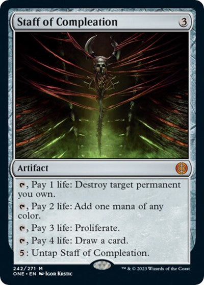 2023 Magic: The Gathering: Phyrexia: All Will Be One (ONE) - Staff of Compleation (#242, Mythic Rare) (, Lightly Played)