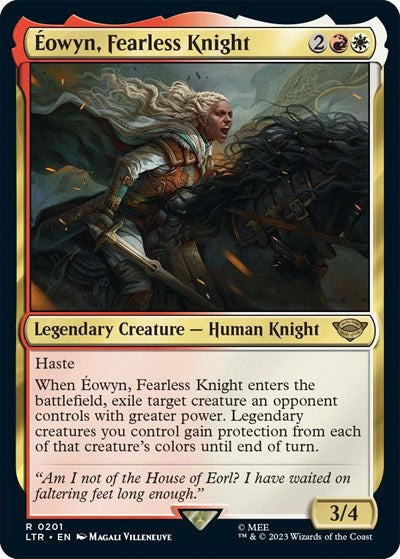 2023 Magic: The Gathering: Universes Beyond: The Lord of the Rings: Tales of Middle-earth (LTR) - Eowyn Fearless Knight (#201, Rare) (, Near Mint)
