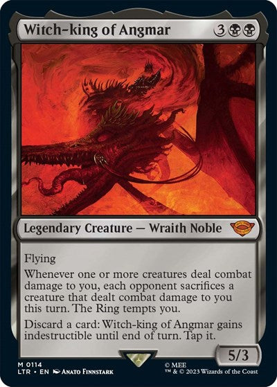 2023 Magic: The Gathering: Universes Beyond: The Lord of the Rings: Tales of Middle-earth (LTR) - Witch king of Angmar (#114, Mythic Rare) (, Lightly Played)