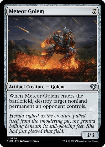 2023 Magic: The Gathering: Commander Masters (CMM) - Meteor Golem (#399, Uncommon) (, Lightly Played)