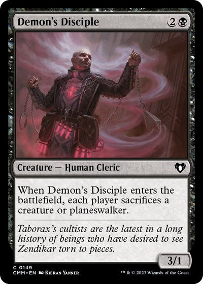 2023 Magic: The Gathering: Commander Masters (CMM) - Demon's Disciple (#149, Common) (, Near Mint)