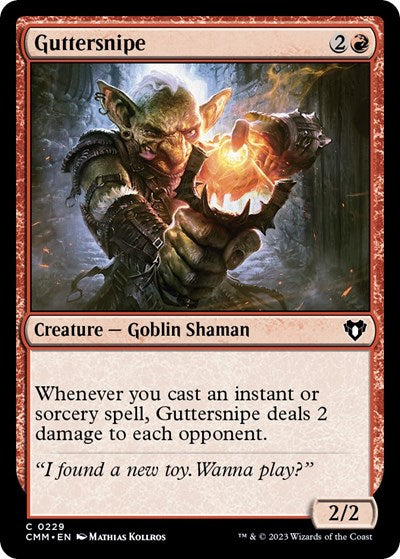 2023 Magic: The Gathering: Commander Masters (CMM) - Guttersnipe (#229, Common) (, Near Mint)