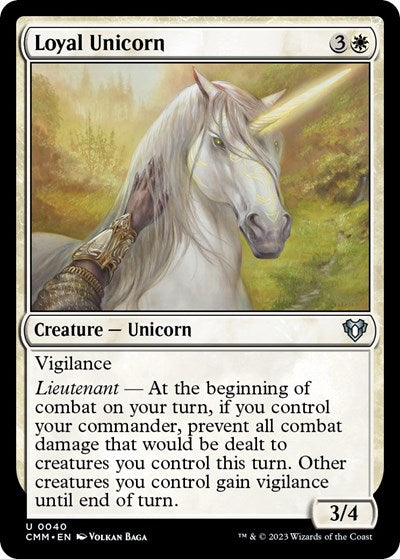 2023 Magic: The Gathering: Commander Masters (CMM) - Loyal Unicorn (#40, Uncommon) (, Near Mint)