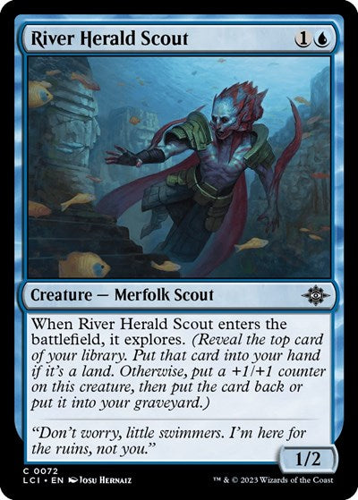 2023 Magic: The Gathering: The Lost Caverns of Ixalan (LCI) - River Herald Scout (#72, Common) (, Near Mint)